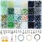 Glass Bead Bracelet Making Kit (8mm) – Beginner DIY Jewelry Set with 600 Green Glass Beads, Elastic Cord, Charms & Accessories | Make 20–30 Bracelets | No Tools Required